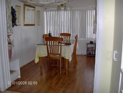 Dining area with a table and chairs