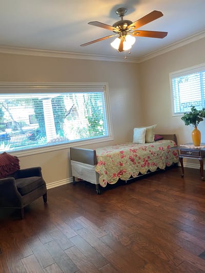 Cozy resident room with a comfortable bed