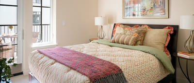 Cozy bedroom in a senior living facility