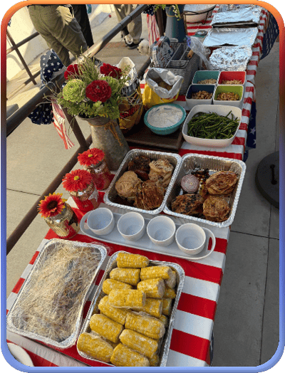 A table of prepared food for a celebration