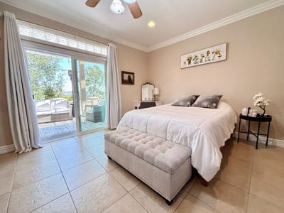 Brightly furnished resident room with outdoor view