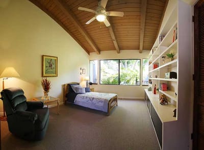 Bright private resident room with large windows