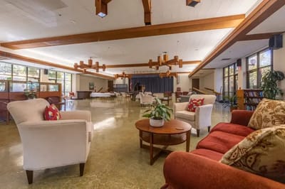 Common area with seating and natural lighting