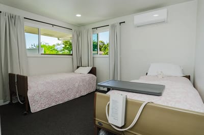 A shared bedroom in a senior living facility