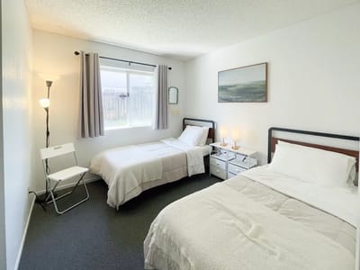 Interior view of a shared resident room with two beds