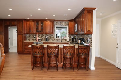 Interior view of a well-furnished kitchen area