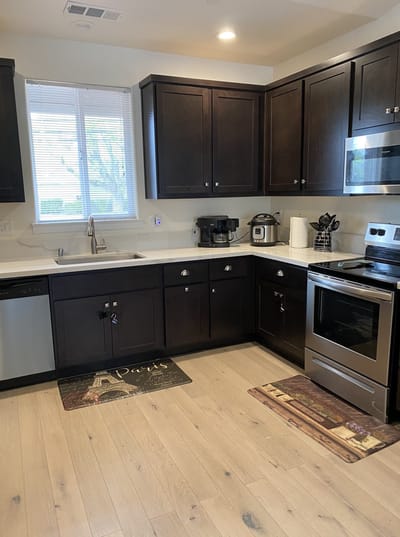 Well-equipped kitchen area in a senior living facility
