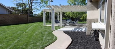 View of a well-maintained outdoor patio space
