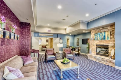 Interior common area with comfortable seating and decorations