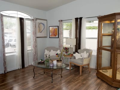 Comfortable lounge area with seating and decor