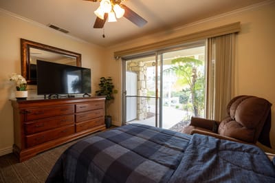 Cozy resident room with a view and modern furnishings