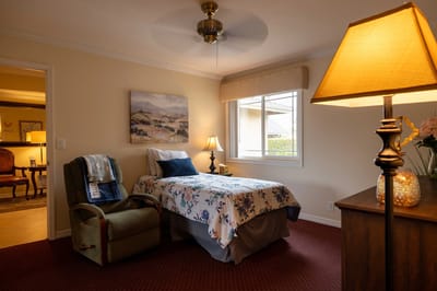 Cozy interior of a resident's private room