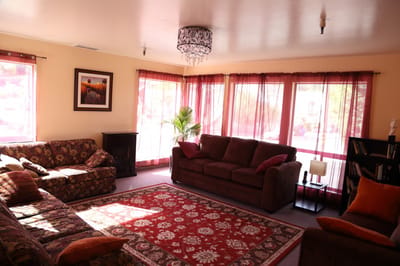 Bright interior common area with comfortable seating