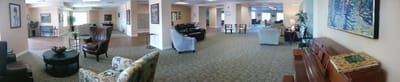 Bright common area with comfortable seating