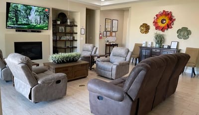 Interior common area with comfortable seating and decor