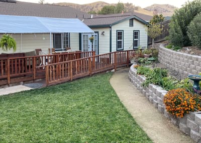 Outdoor space with garden and accessible path