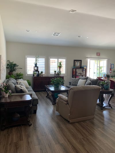 Bright common area with comfortable seating
