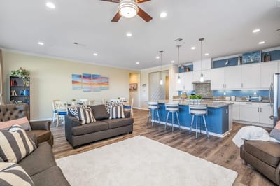 Bright and inviting common area in assisted living facility