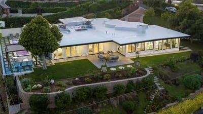 Aerial view of a modern assisted living facility