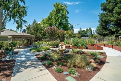 Beautifully landscaped outdoor garden area