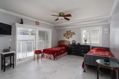 Cozy shared bedroom in a senior care facility