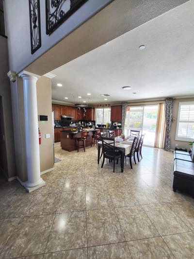 Bright and spacious dining area with modern decor