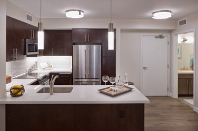 Modern kitchen interior with elegant design features