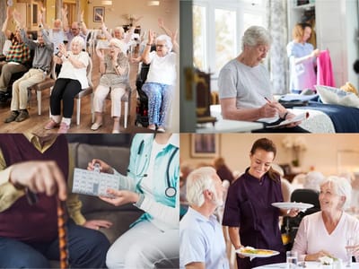 Residents engaged in various activities within the facility