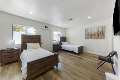 Bright, spacious resident room with two beds