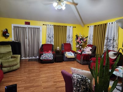 Bright common area with comfortable seating
