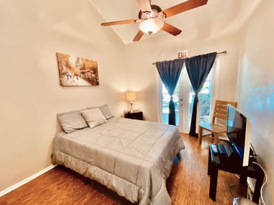 Cozy resident room with a bed and decor
