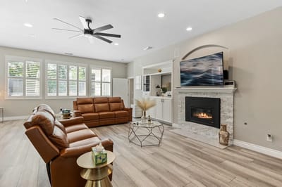 Bright interior of a common area with cozy seating