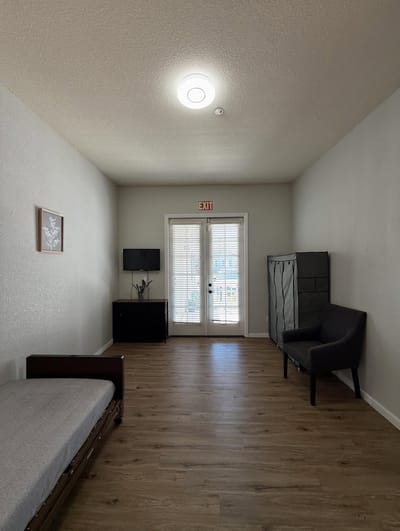 Private resident room with natural light