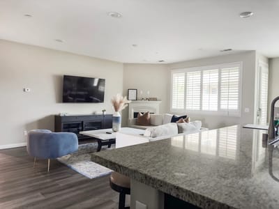 Bright common area with comfortable seating