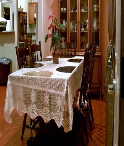 Dining table set in a cozy interior
