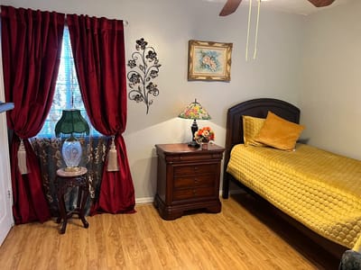 Cozy interior of a resident room with elegant decor