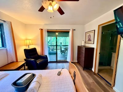 Cozy interior of a resident room with a view
