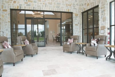 Common area with comfortable seating in a bright space