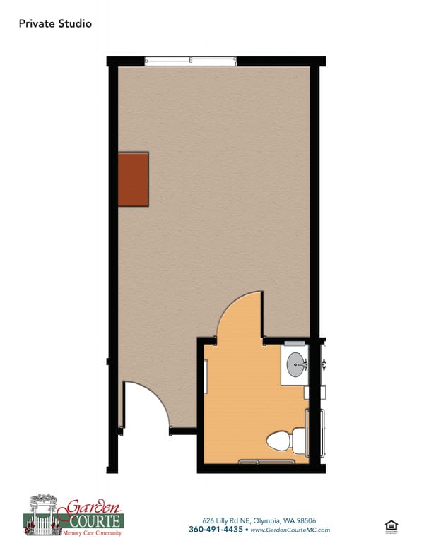Floor plan of a private studio room