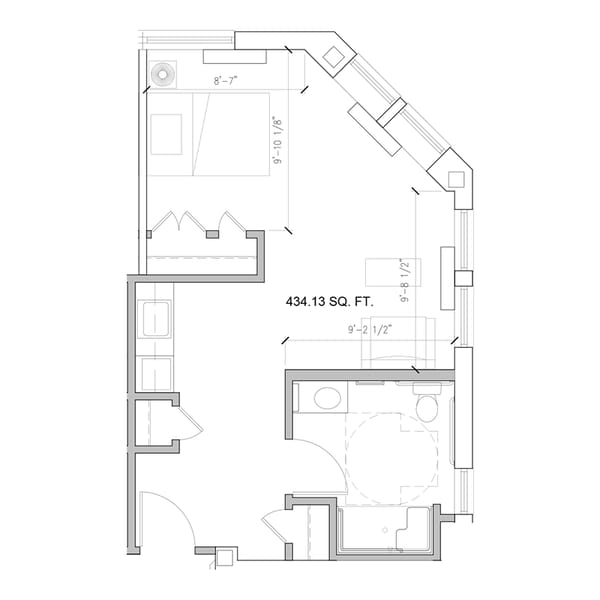 Architectural floor plan for a residential unit