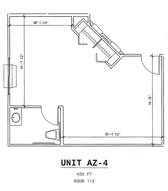Architectural floor plan of a unit layout