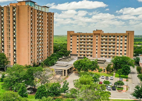 Aerial view of Blue Skies of Texas East facility buildings