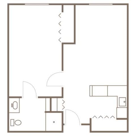 Architectural floor plan of a living unit