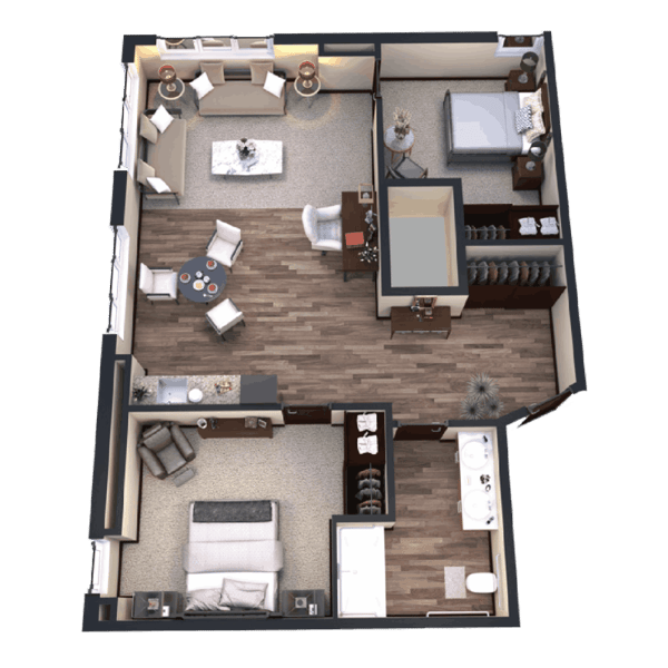 Architectural floor plan of a residential unit