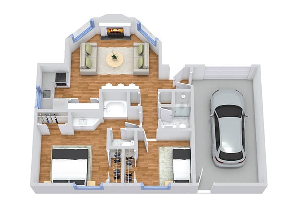 Architectural floor plan of a house layout