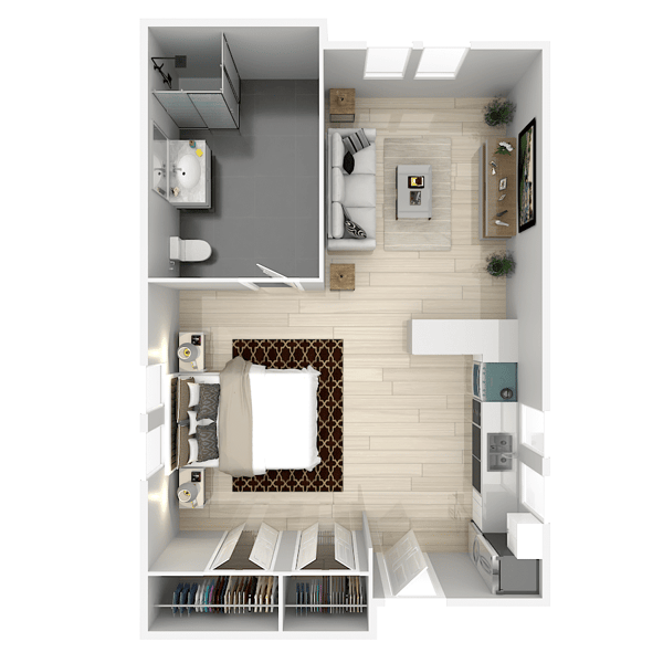 Floor plan of a private resident room