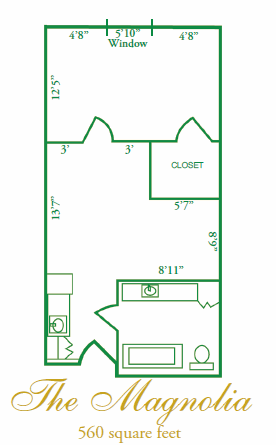 Floor plan for The Magnolia unit