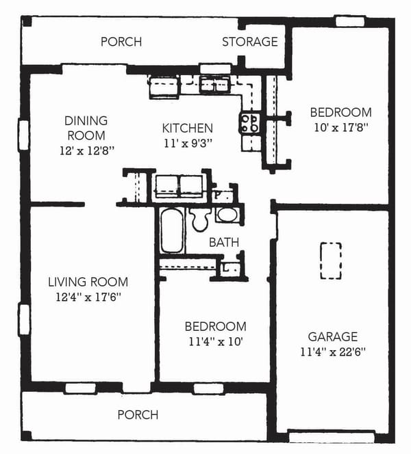 Architectural floor plan of a residence