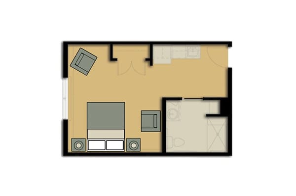 Architectural floor plan of a unit layout
