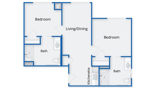Architectural floor plan of facility units